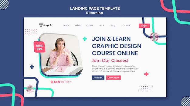 Graphic design course landing page