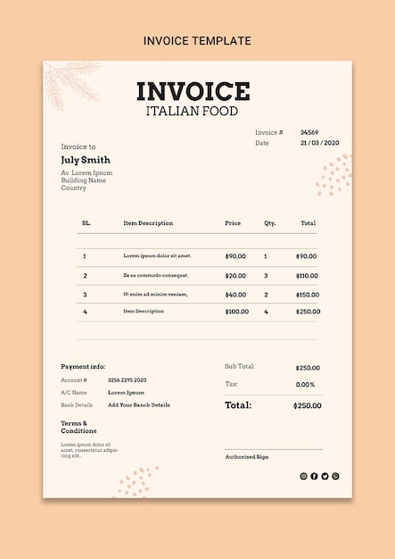 PSD graphic design invoice examples template