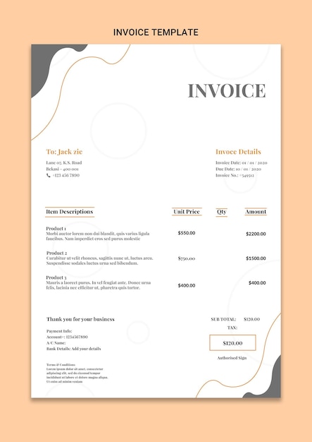 Graphic Design Invoice Template and Design