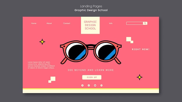 Graphic design school landing page