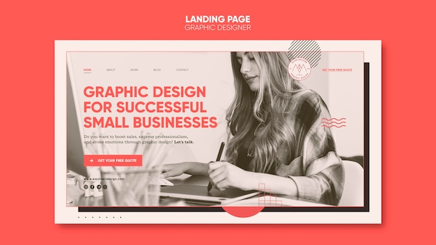 PSD graphic designer landing page