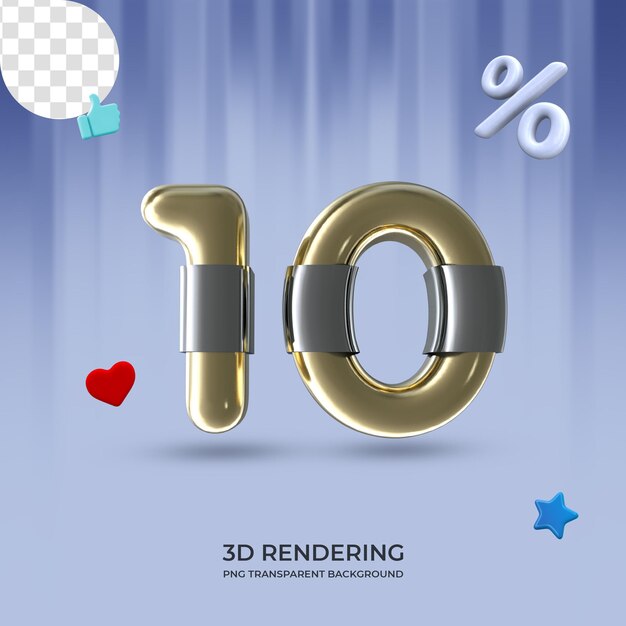 Graphic Element Number 10 3d rendering