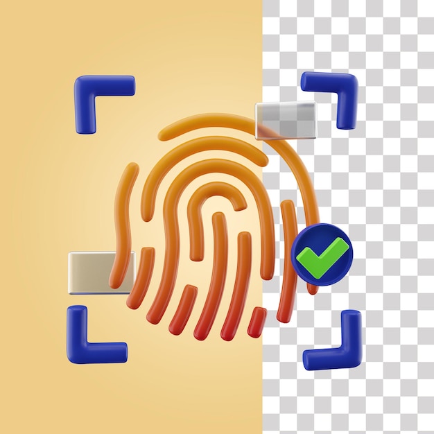 A graphic of a fingerprint with a green tick in the middle.