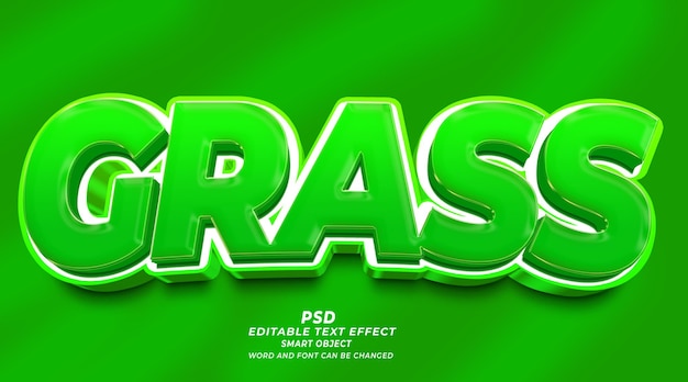 Grass 3d editable text effect photoshop template