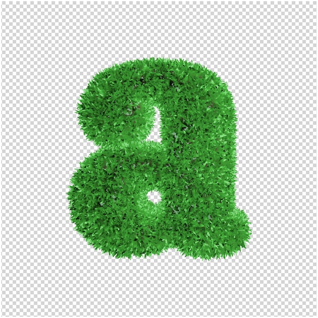 Grass letter 3d rendering