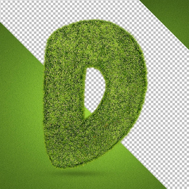 PSD grass letters alphabet the word d