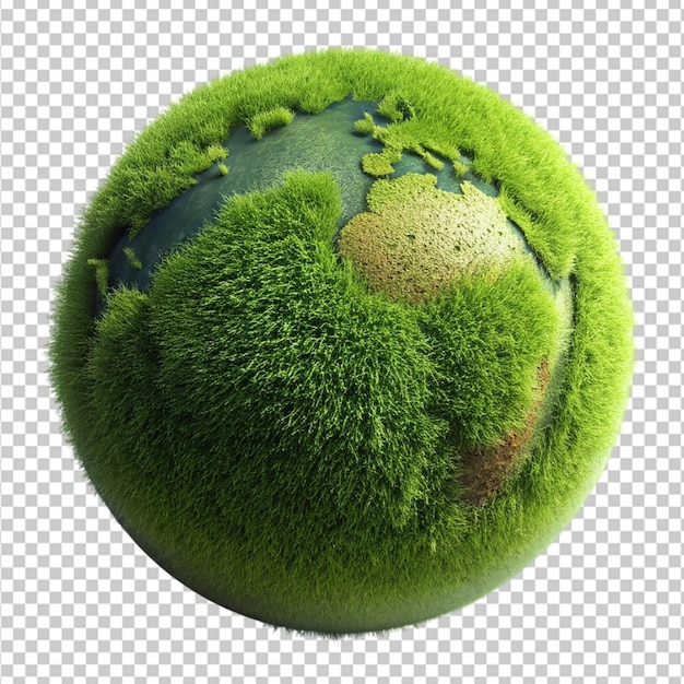 PSD grass planet on transparent background