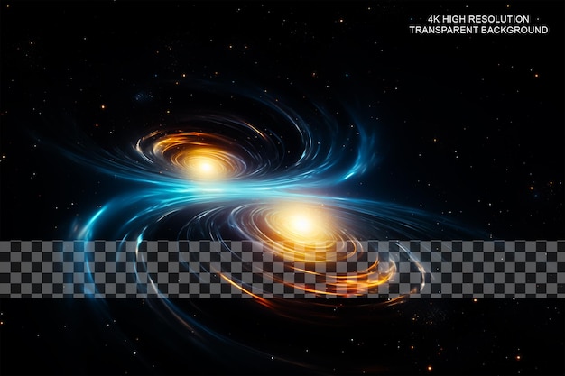 Gravitational Lensing The Bending of Light by Gravity on transparent background