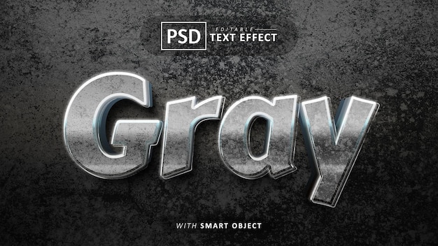 Gray 3d text effect editable