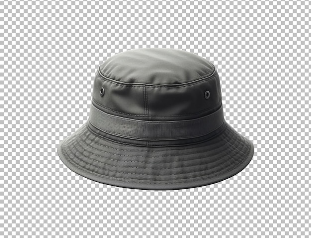 Gray bucket hat isolated on transparent background premium psd