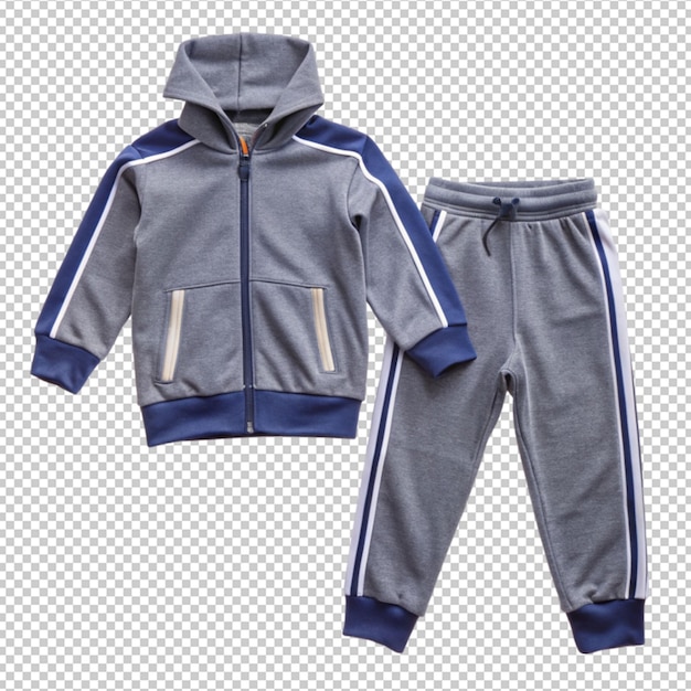 PSD a gray jacket with a blue stripe and a white stripe