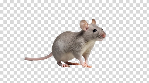 gray rat png isolated on transparent background