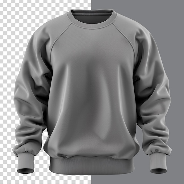 Gray sweatshirt isolated on transparent background png