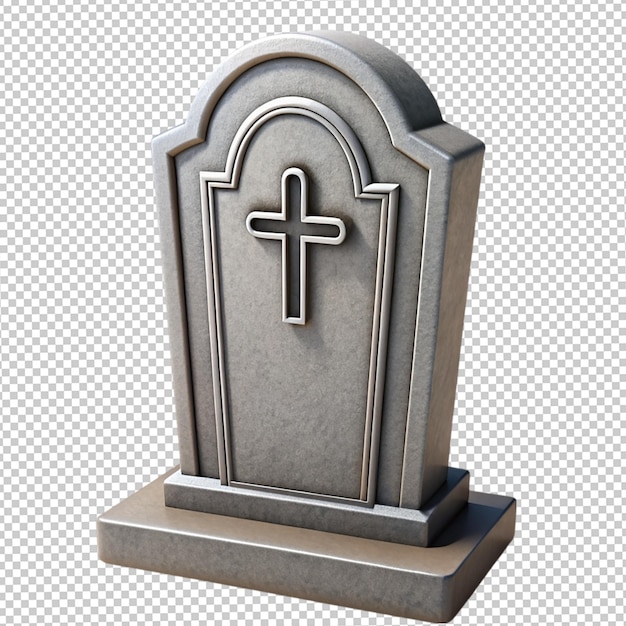 a gray tombstone with a cross on it is made by a cross