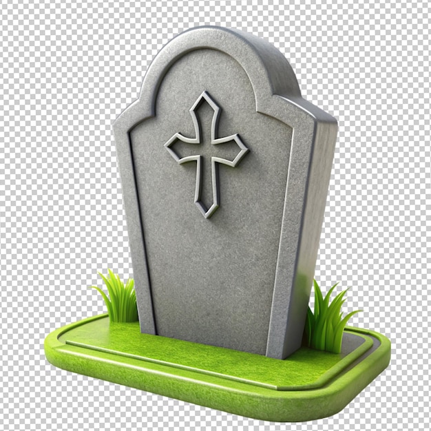 a gray tombstone with a cross on it