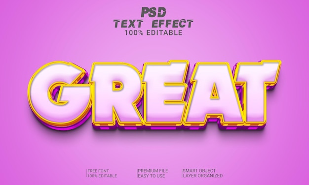 Great 3D Text Effect PSD File