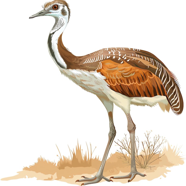 PSD great indian bustard sanctuary indian illustration realistic