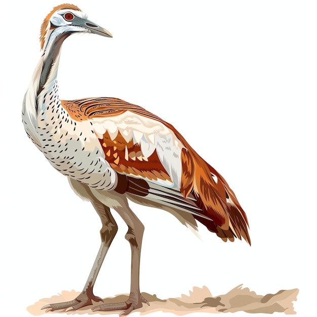 PSD great indian bustard sanctuary indian illustration realistic