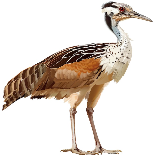 PSD great indian bustard sanctuary indian illustration realistic