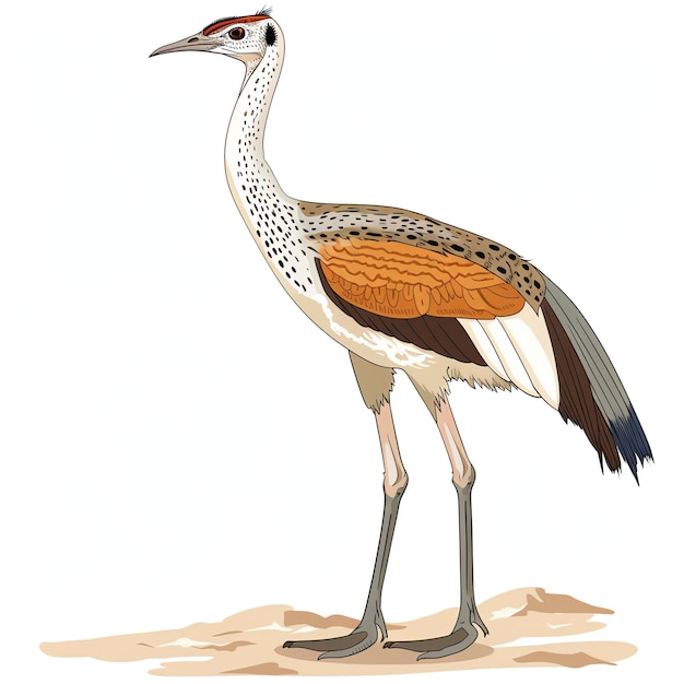 PSD great indian bustard sanctuary indian illustration