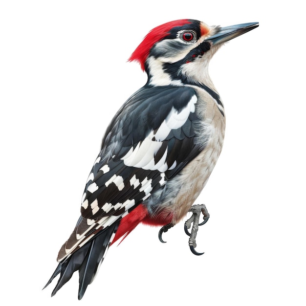 A Great Spotted Woodpecker Perched Against