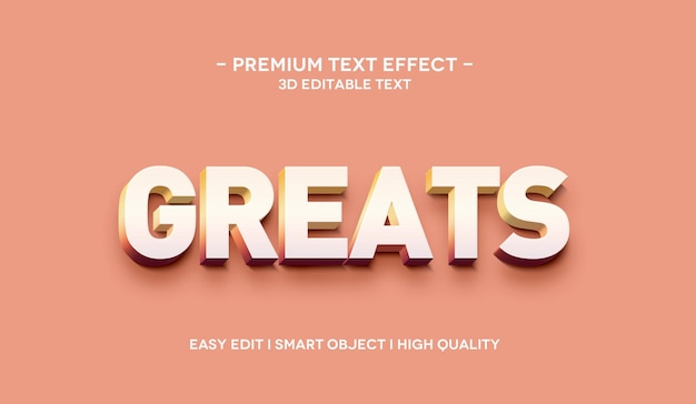 Greats 3D Text Style Effect Template