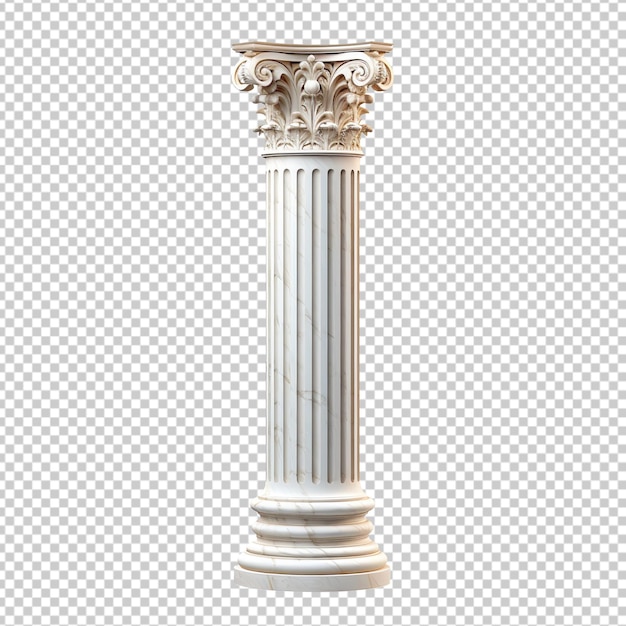 PSD greek column isolated on transparent background