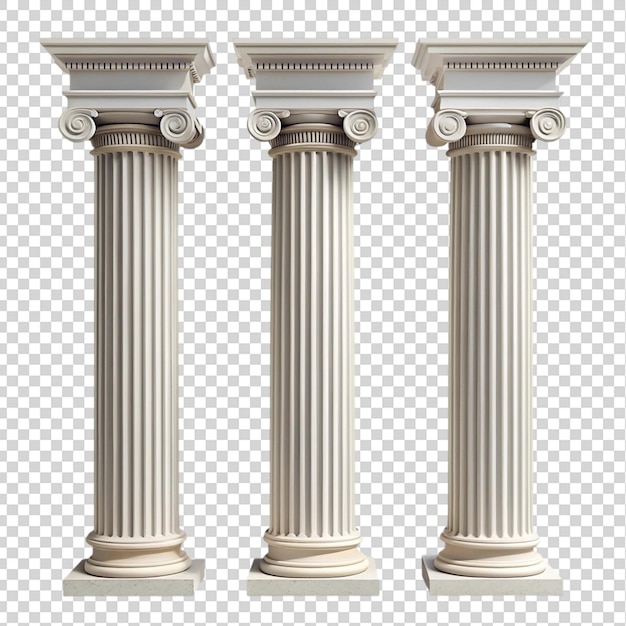 Greek columns isolated on transparent background