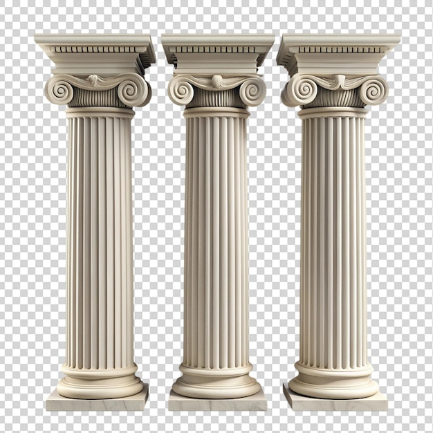 Greek columns isolated on transparent background