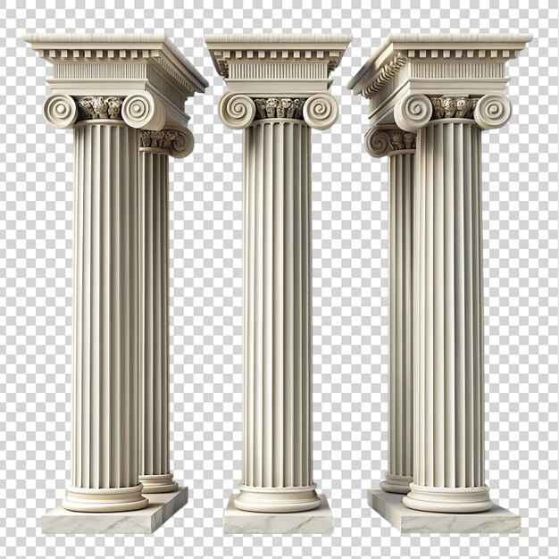 Greek columns isolated on transparent background