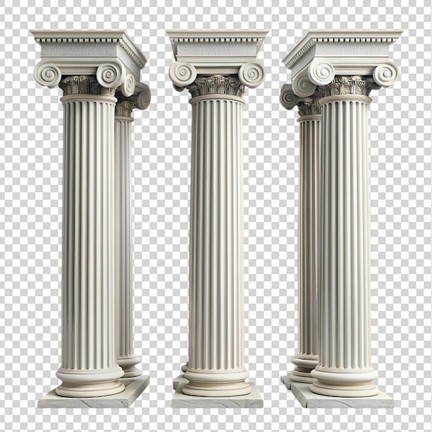 Greek columns isolated on transparent background