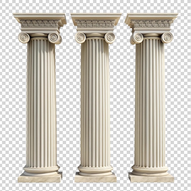 Greek columns isolated on transparent background