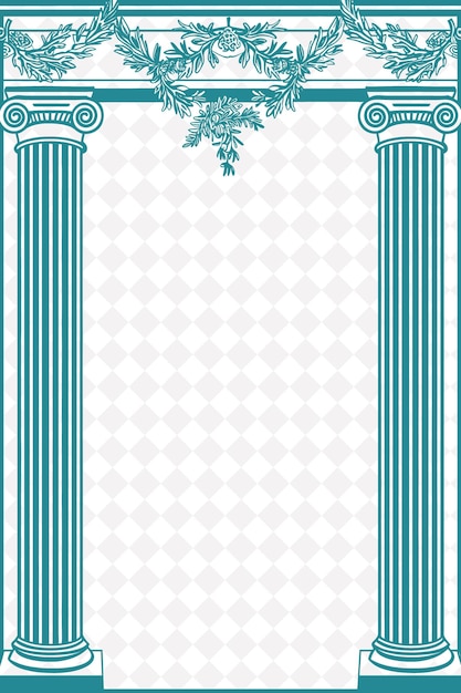 PSD greek style frame enhanced with laurel wreaths and column de png creative background design