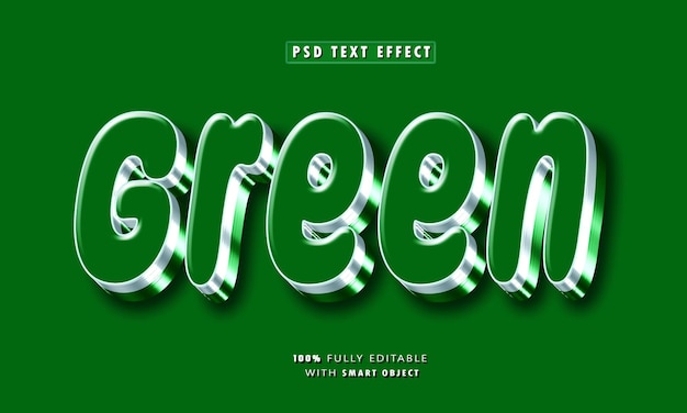 Green 3D Editable Text Effect