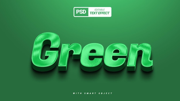 Green 3d text effect template design