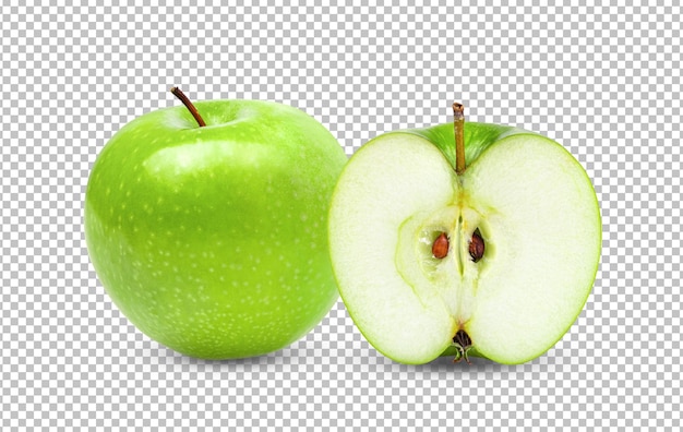 Green apple isolated on alpha layer