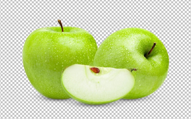 Green apple isolated on alpha layer