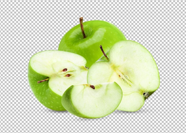 Green apple isolated on alpha layer