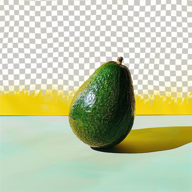 PSD a green avocado with a white spot on the top