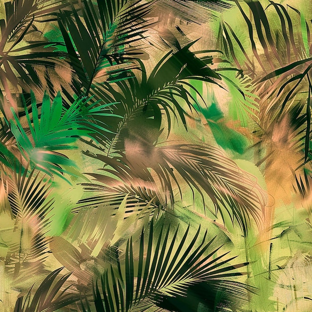 PSD a green background with palm trees and a green background