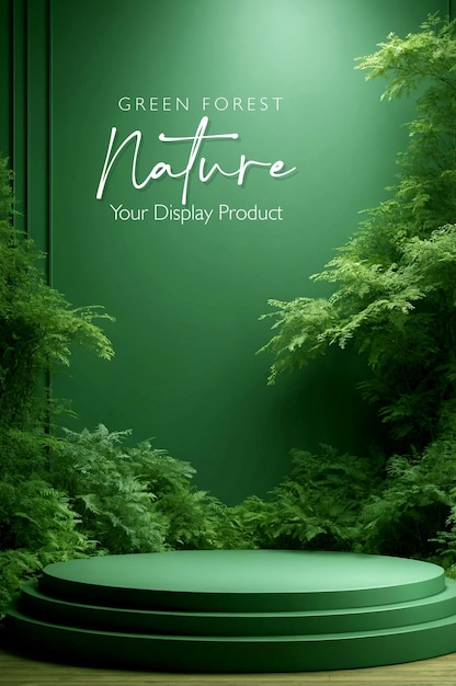 PSD a green background with the words nature display on it