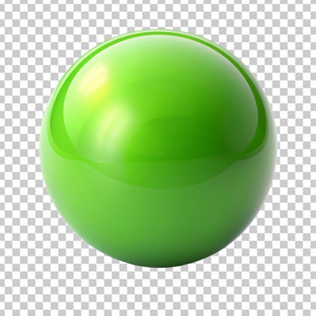 PSD green ball sphere isolated on transparent background