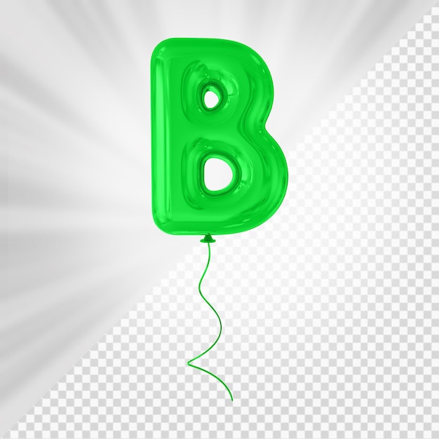 Green Balloon Letter b