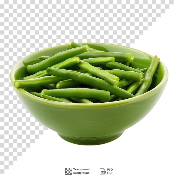 PSD green beans in a bowl transparent background