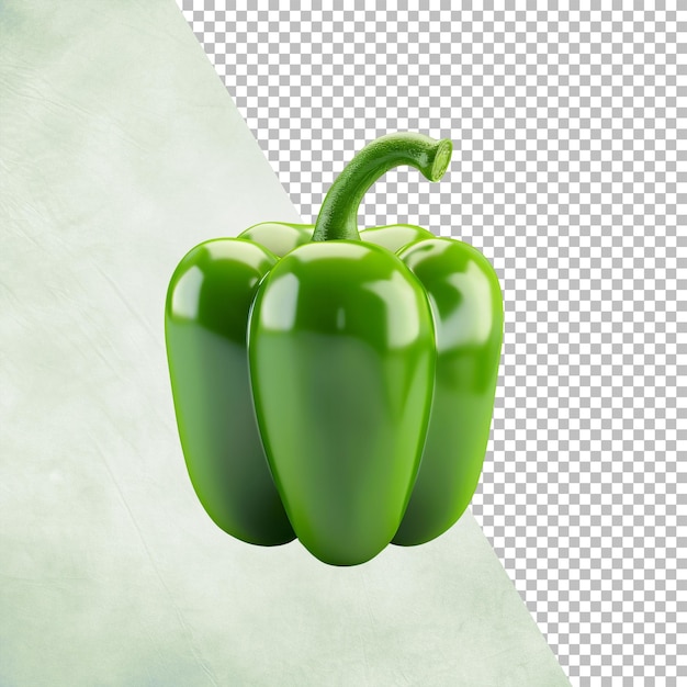 Green bell pepper Isolated on transparent background png