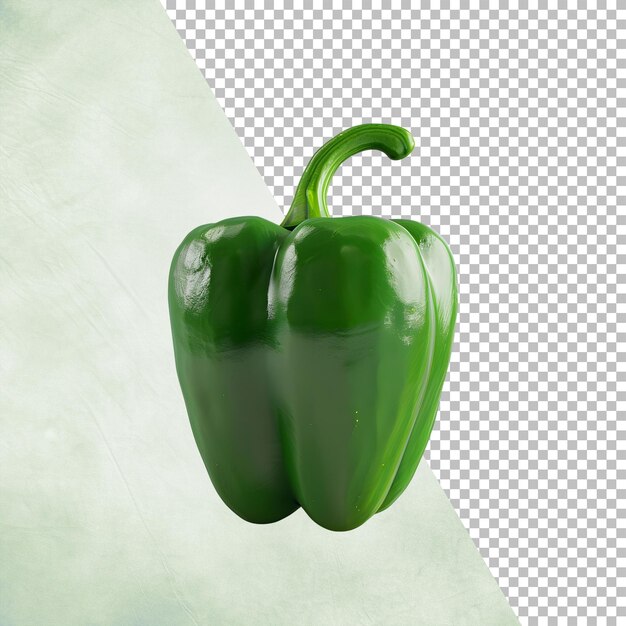 Green bell pepper Isolated on transparent background png