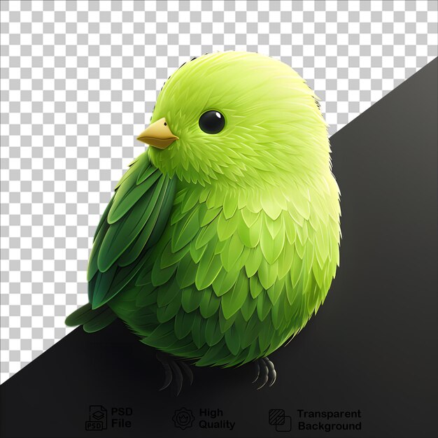 Green Bird Illustration on Transparent Background