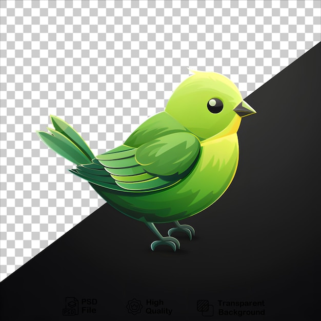 Green Bird Illustration on Transparent Background