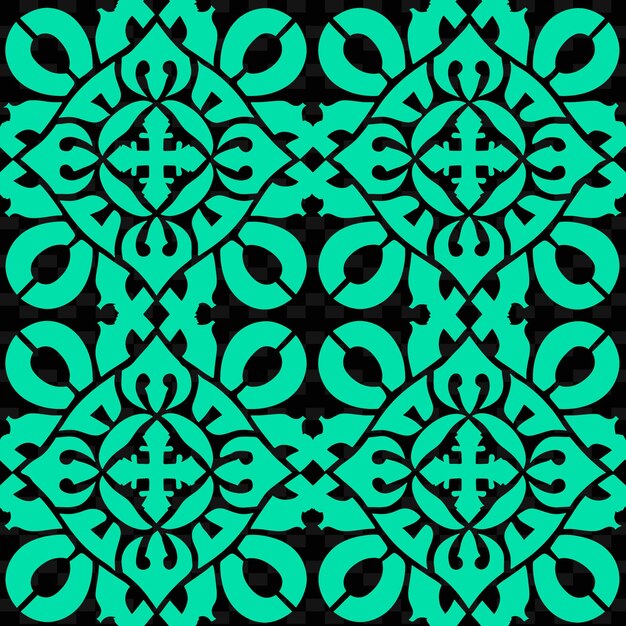 a green and black design with a black background