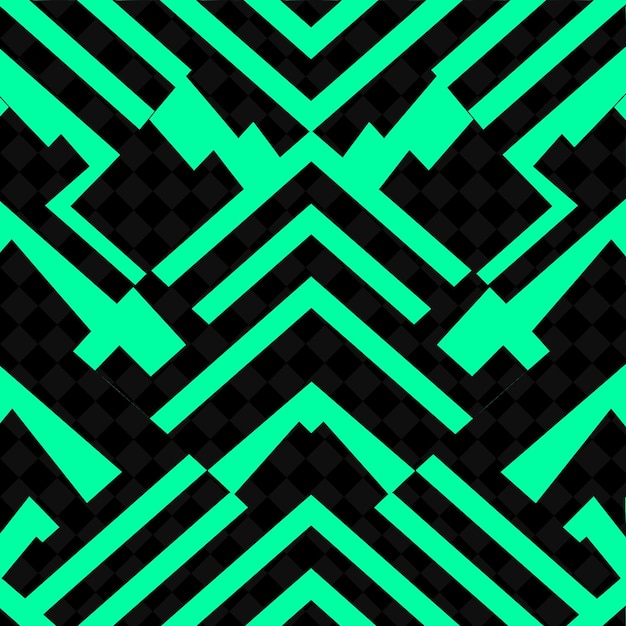 a green and black geometric design with a black background